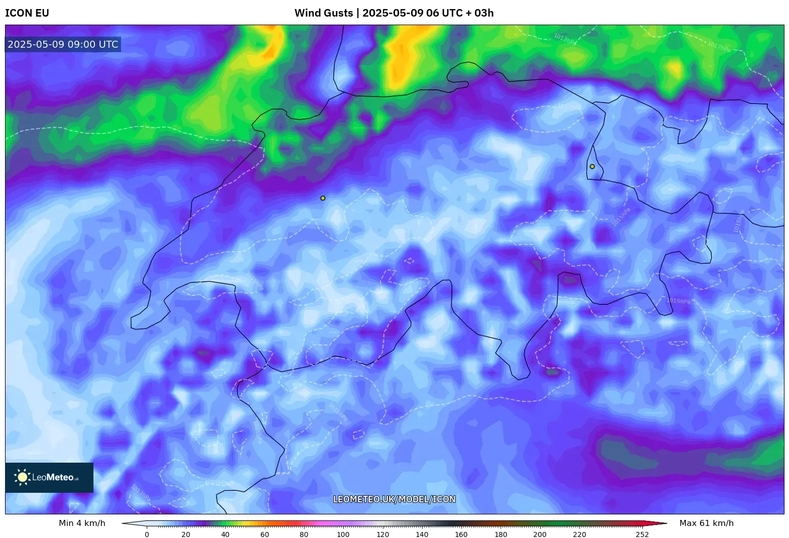 ICON - Switzerland, Wind Gusts ICON - Switzerland, Wind Gusts