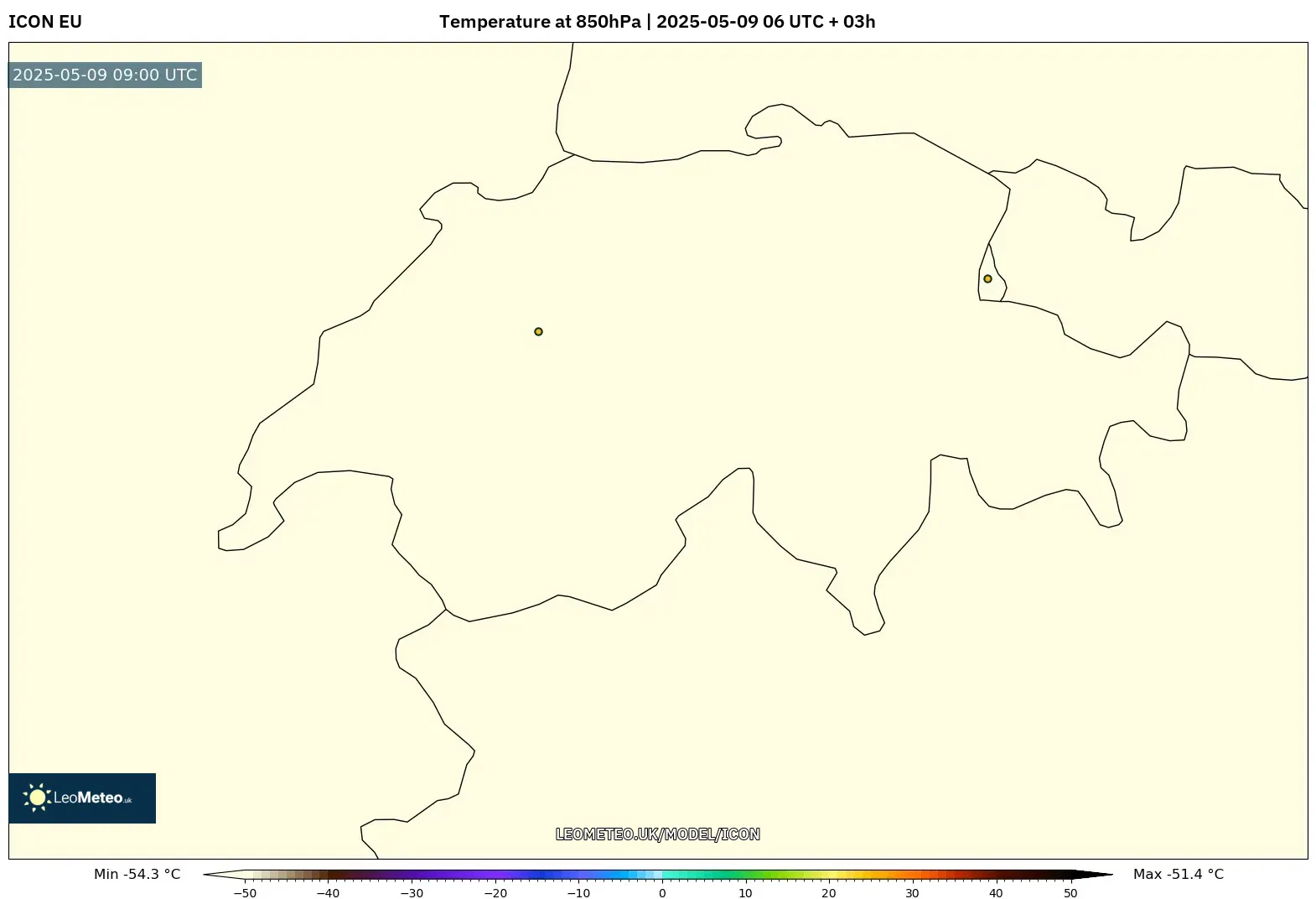 ICON - Switzerland, Temperature at 850hPa ICON - Switzerland, Temperature at 850hPa