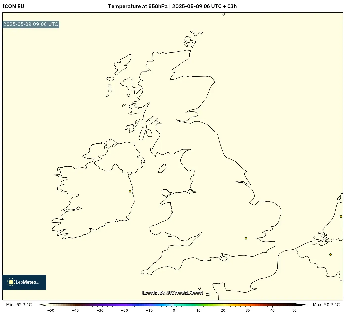 ICON - United Kingdom, Temperature at 850hPa ICON - United Kingdom, Temperature at 850hPa