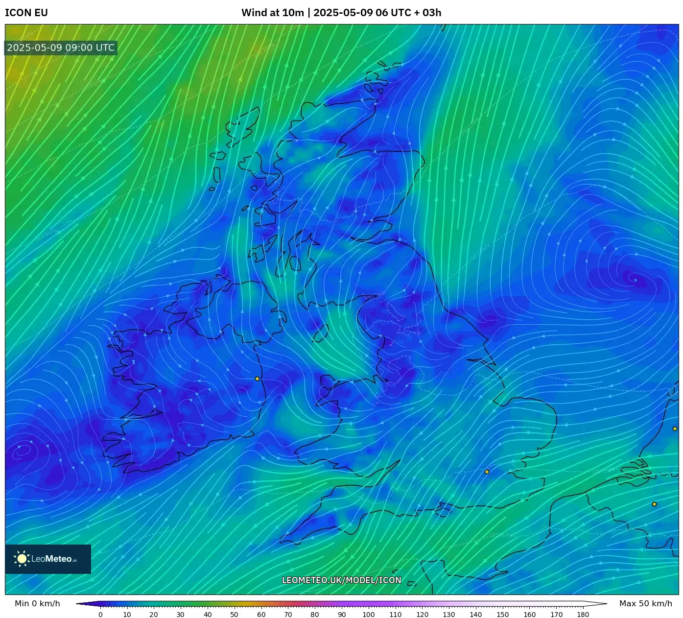 ICON - United Kingdom, Wind at 10m ICON - United Kingdom, Wind at 10m