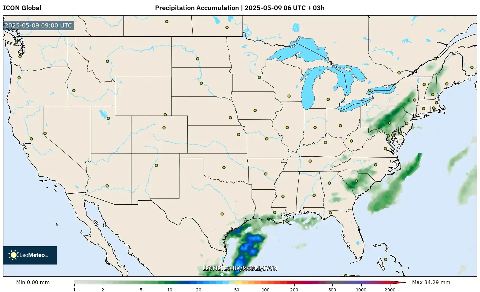 ICON - United States, Precipitation Accumulation ICON - United States, Precipitation Accumulation