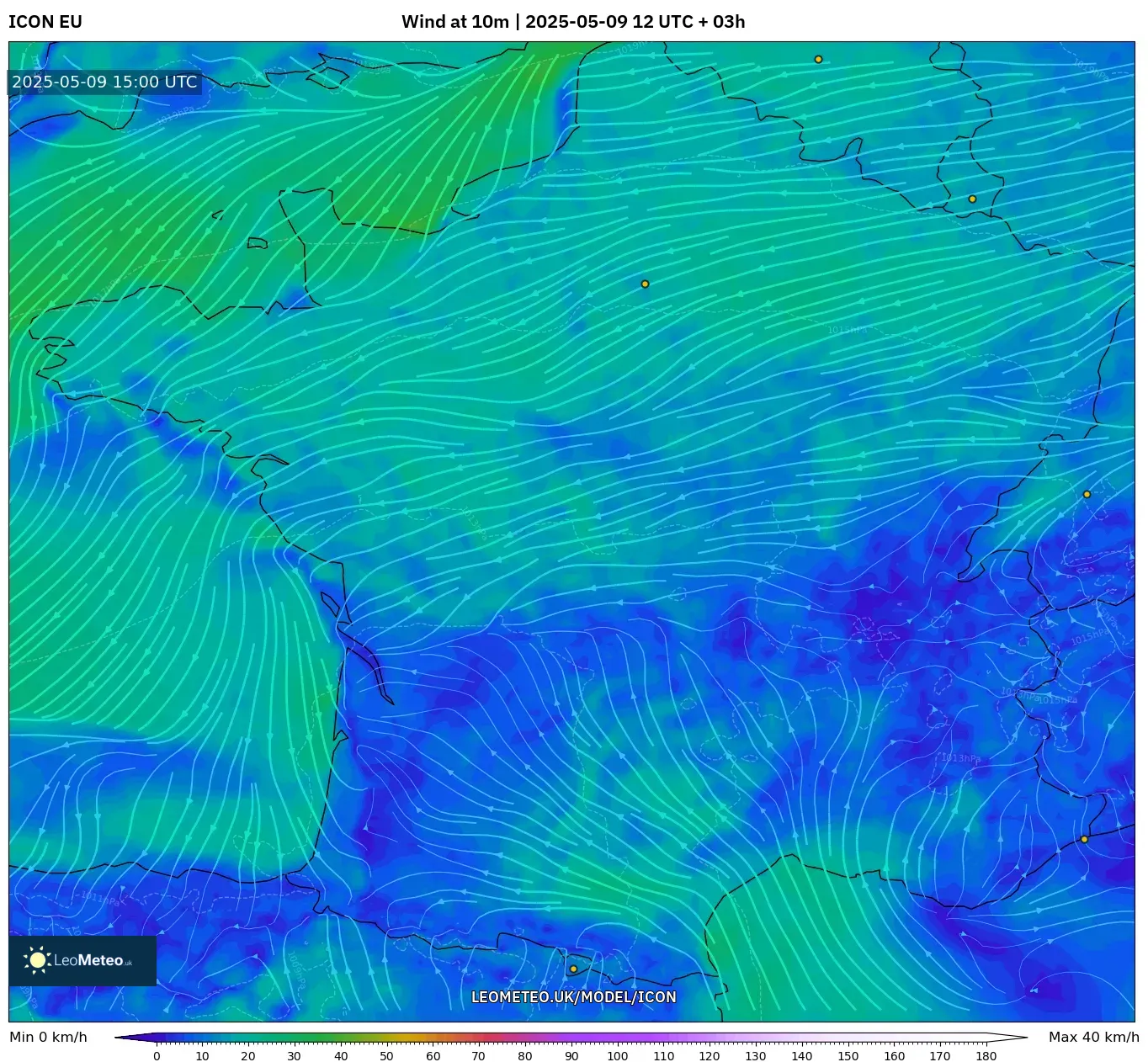 ICON - France, Wind at 10m ICON - France, Wind at 10m