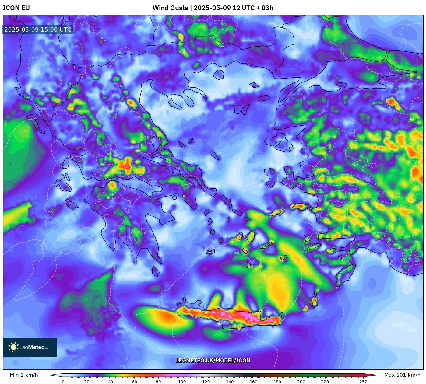 ICON - Greece, Wind Gusts ICON - Greece, Wind Gusts