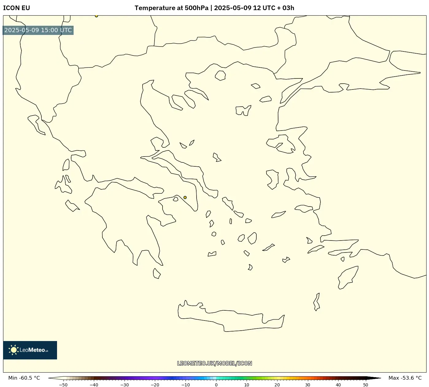 ICON - Greece, Temperature at 500hPa ICON - Greece, Temperature at 500hPa
