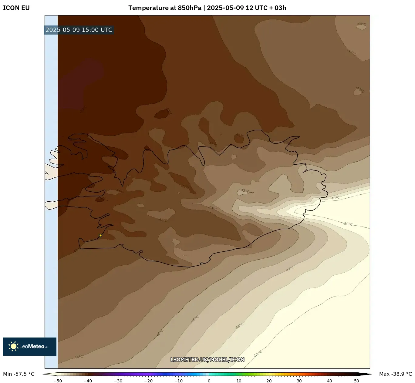 ICON - Iceland, Temperature at 850hPa