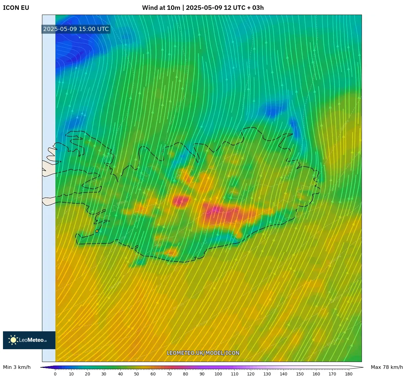 ICON - Iceland, Wind at 10m ICON - Iceland, Wind at 10m