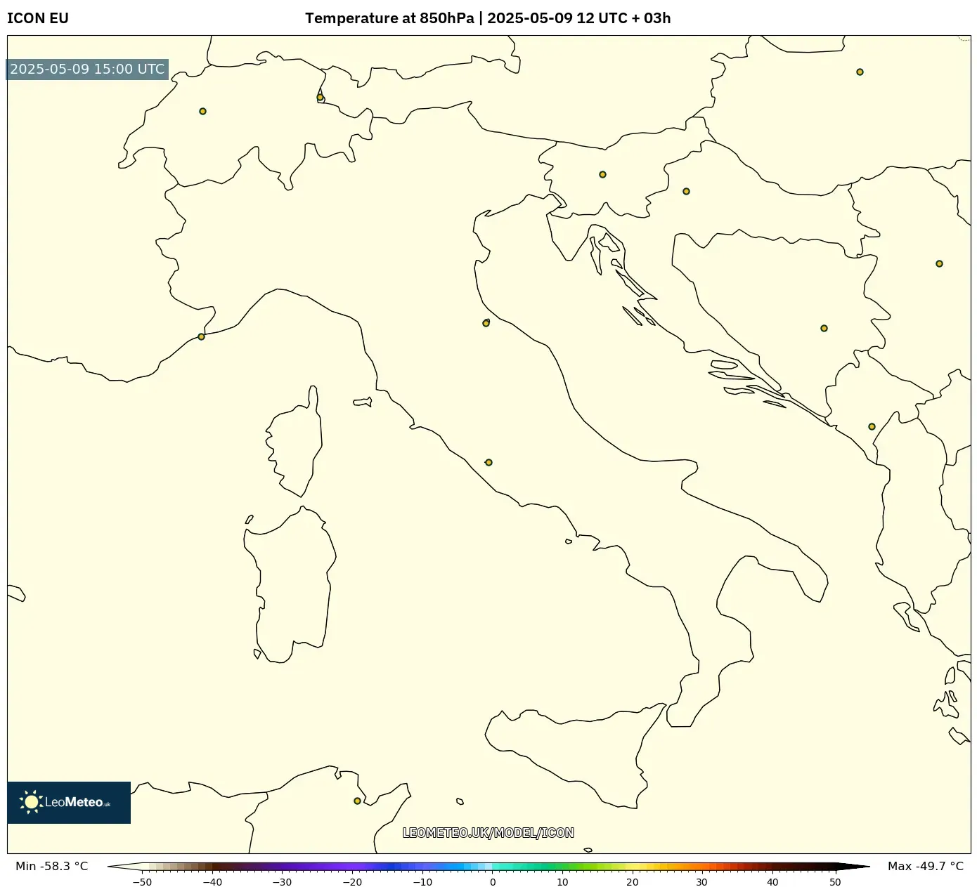 ICON - Italy, Temperature at 850hPa ICON - Italy, Temperature at 850hPa