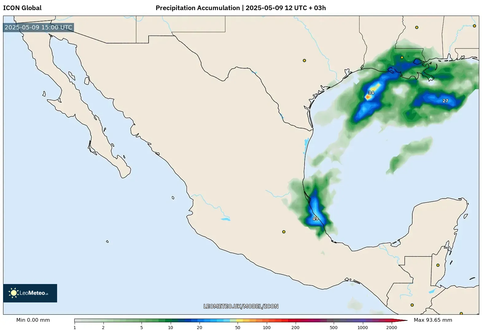 ICON - Mexico, Precipitation Accumulation ICON - Mexico, Precipitation Accumulation