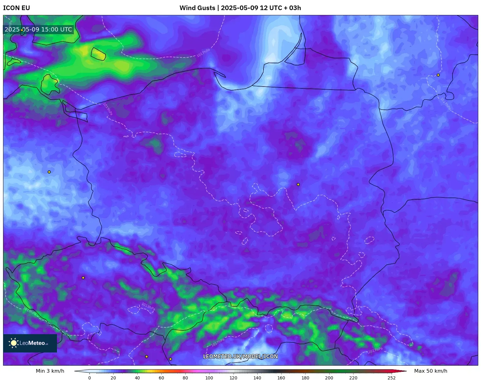 ICON - Poland, Wind Gusts ICON - Poland, Wind Gusts