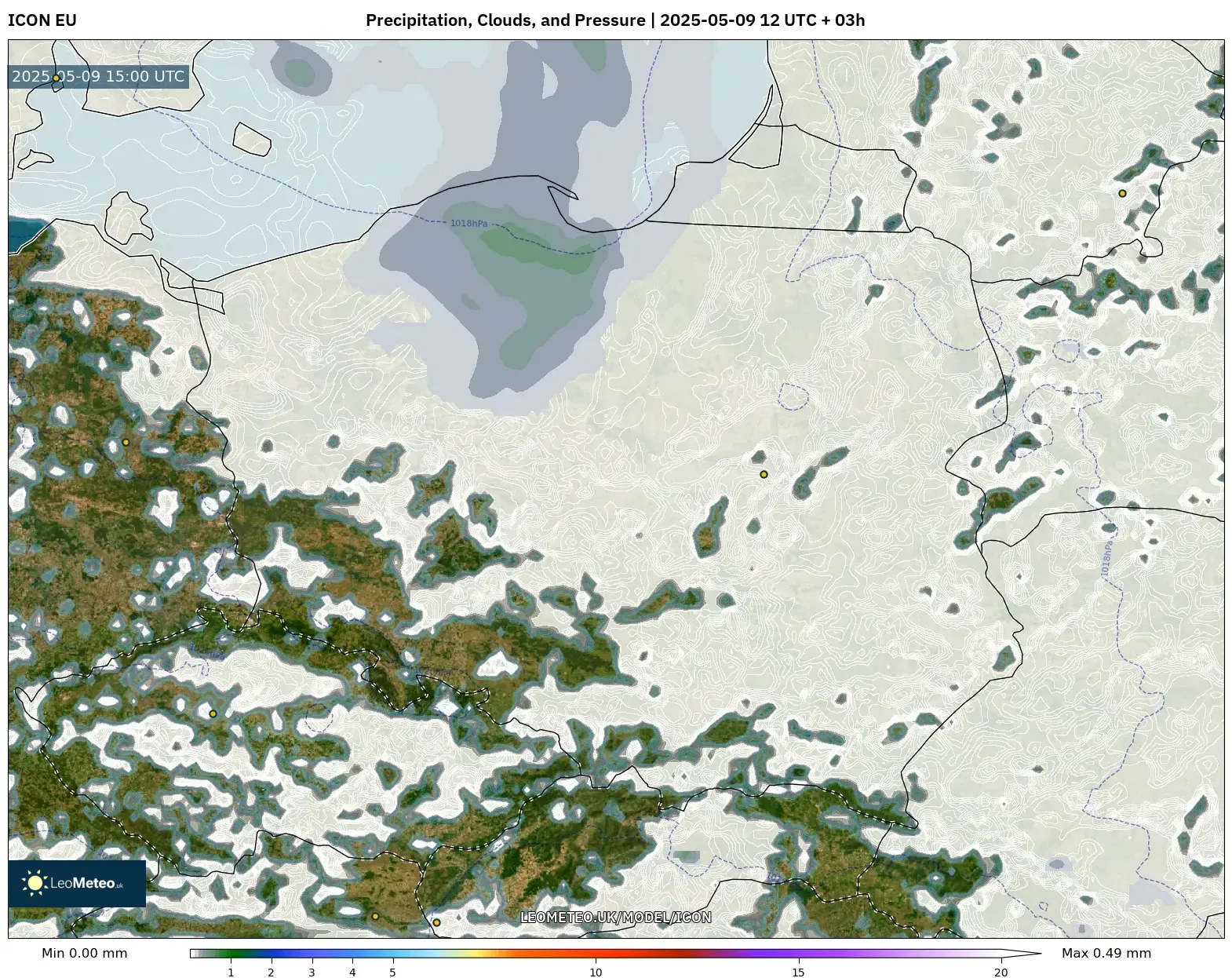 ICON - Poland, Precipitation, Clouds, and Pressure ICON - Poland, Precipitation, Clouds, and Pressure