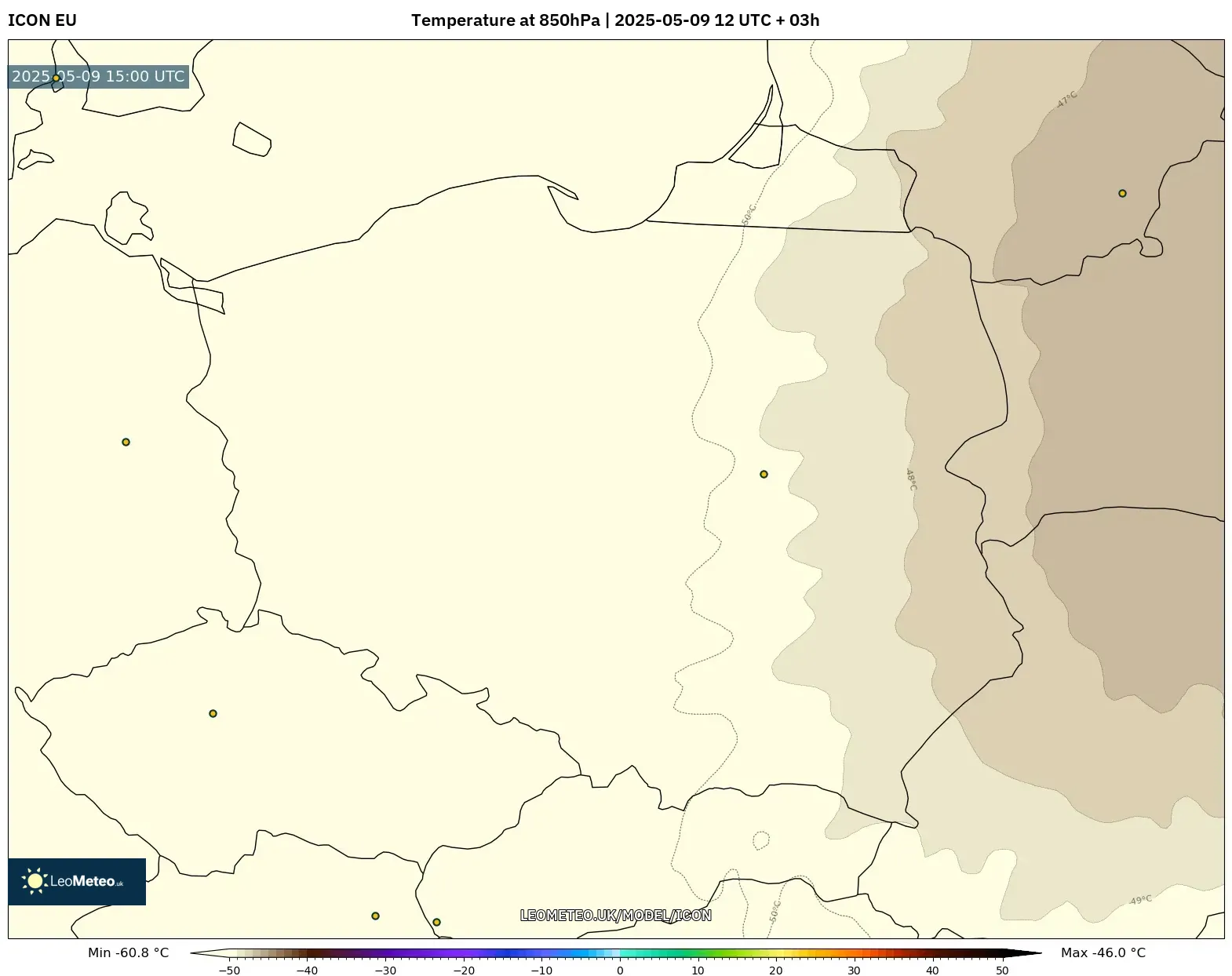 ICON - Poland, Temperature at 850hPa ICON - Poland, Temperature at 850hPa