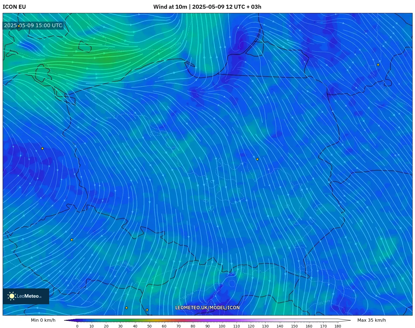 ICON - Poland, Wind at 10m ICON - Poland, Wind at 10m
