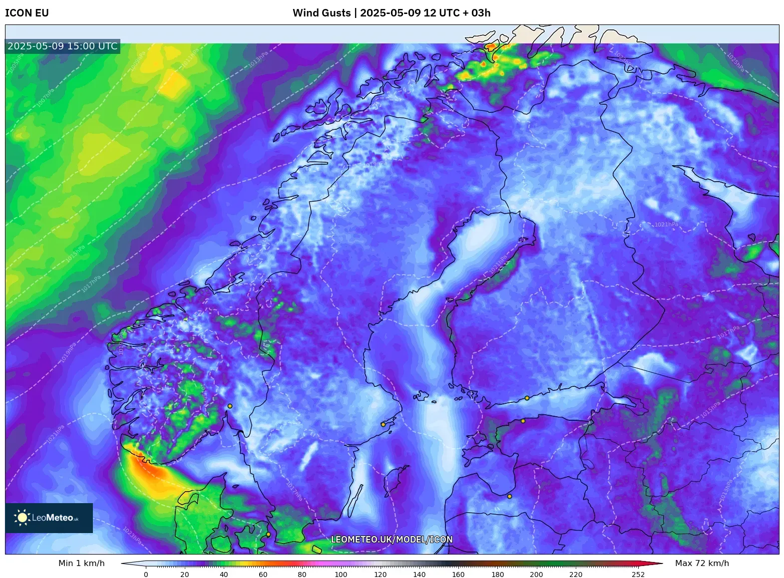 ICON - Scandinavia, Wind Gusts ICON - Scandinavia, Wind Gusts