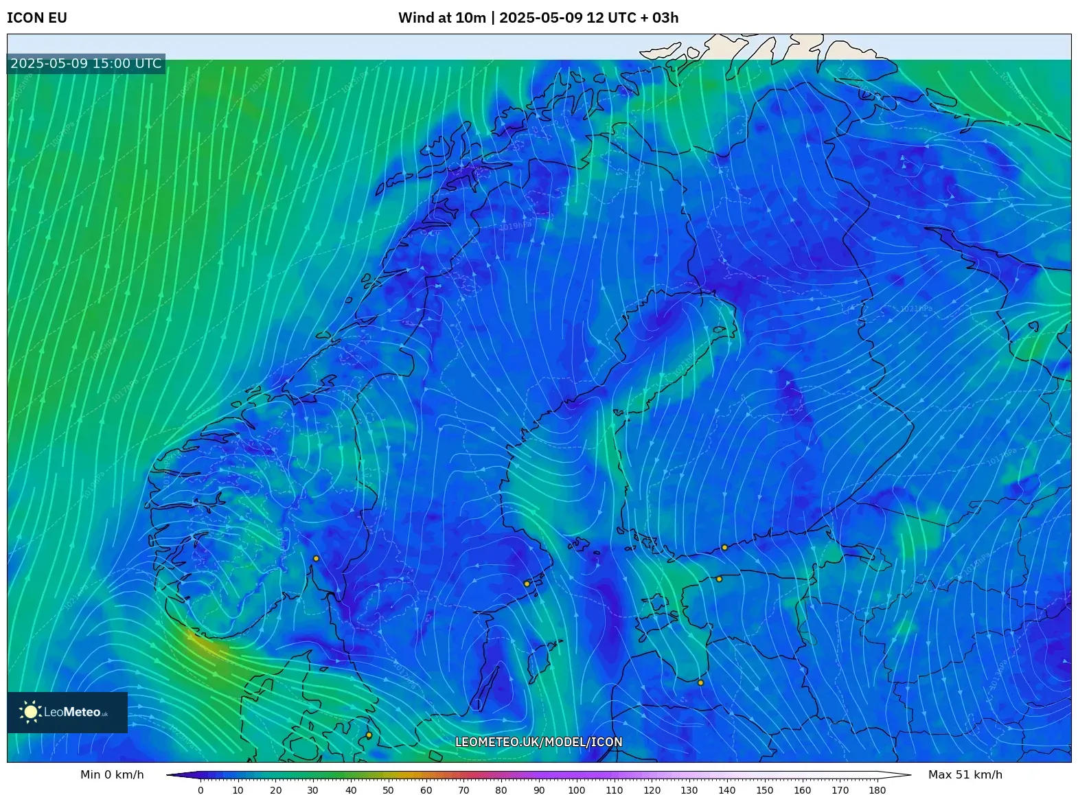 ICON - Scandinavia, Wind at 10m ICON - Scandinavia, Wind at 10m