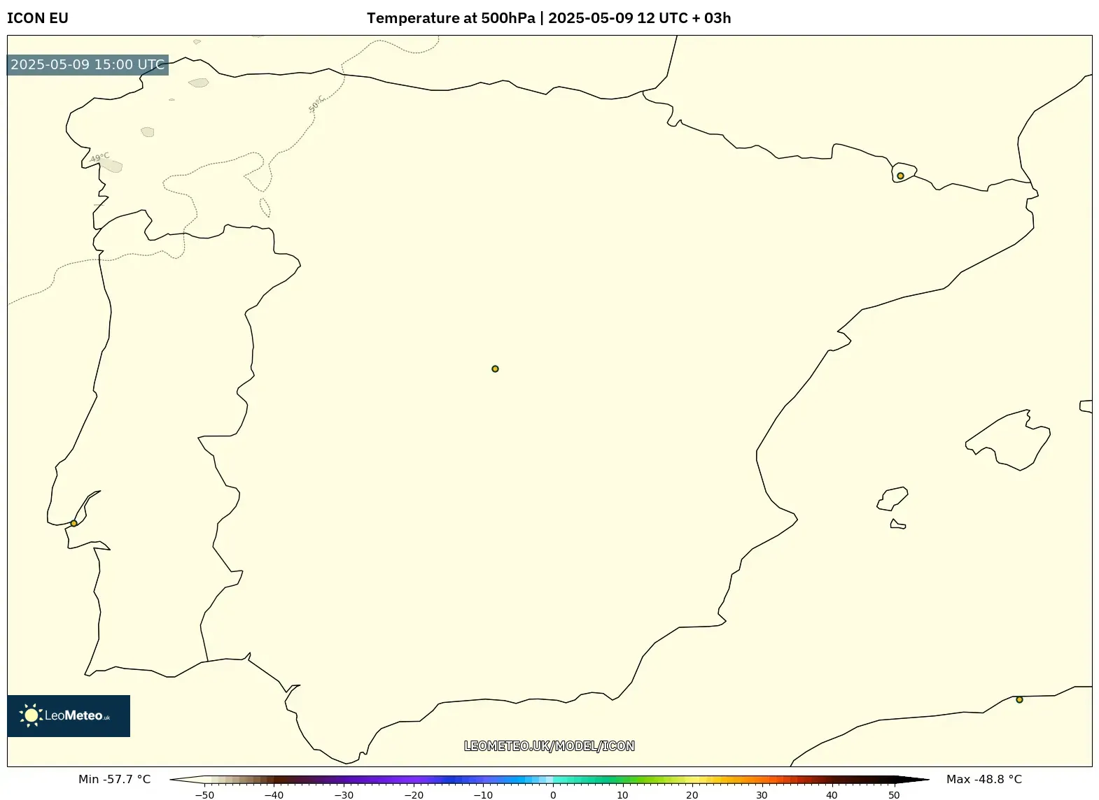 ICON - Spain, Temperature at 500hPa ICON - Spain, Temperature at 500hPa