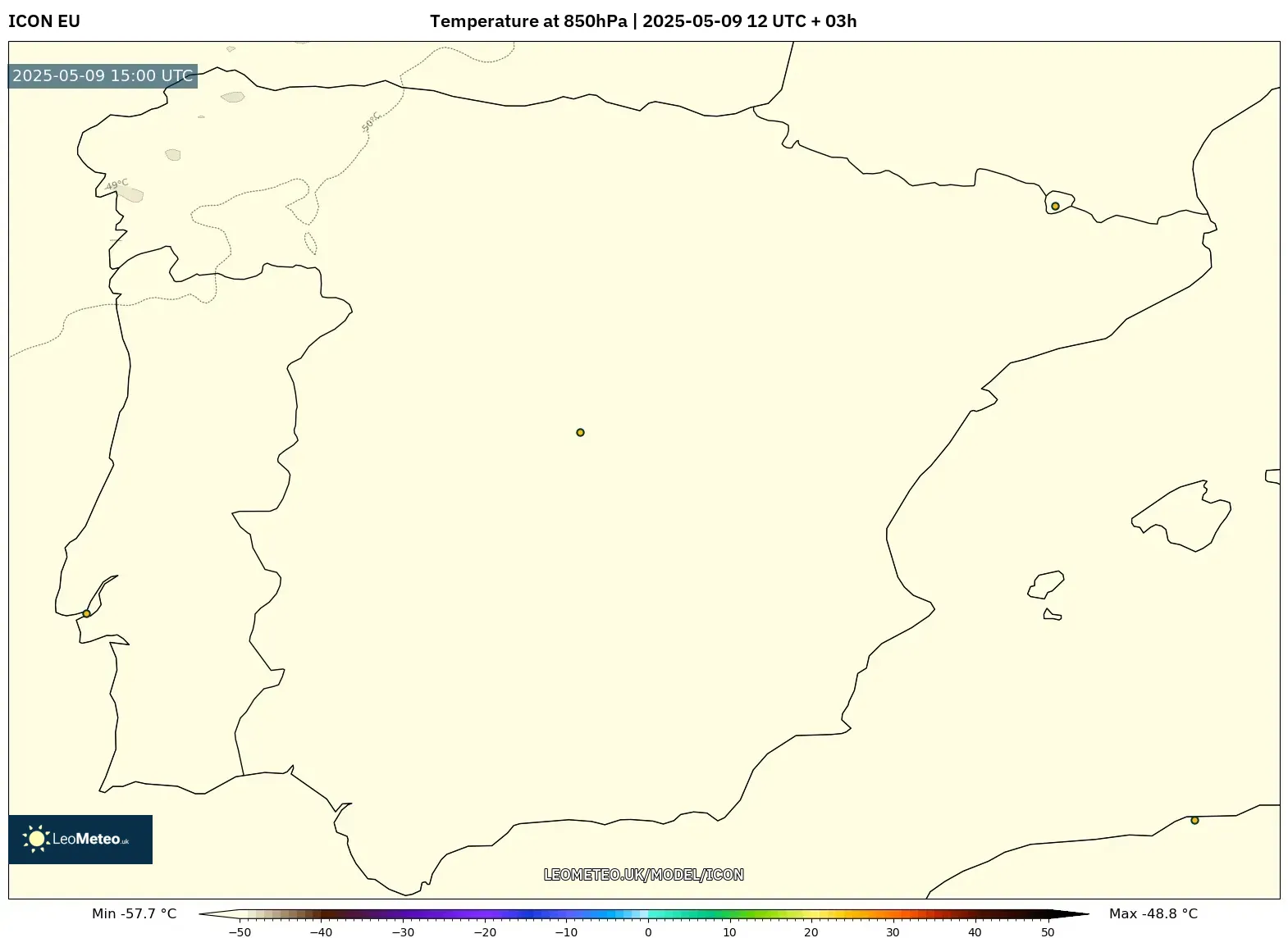 ICON - Spain, Temperature at 850hPa ICON - Spain, Temperature at 850hPa