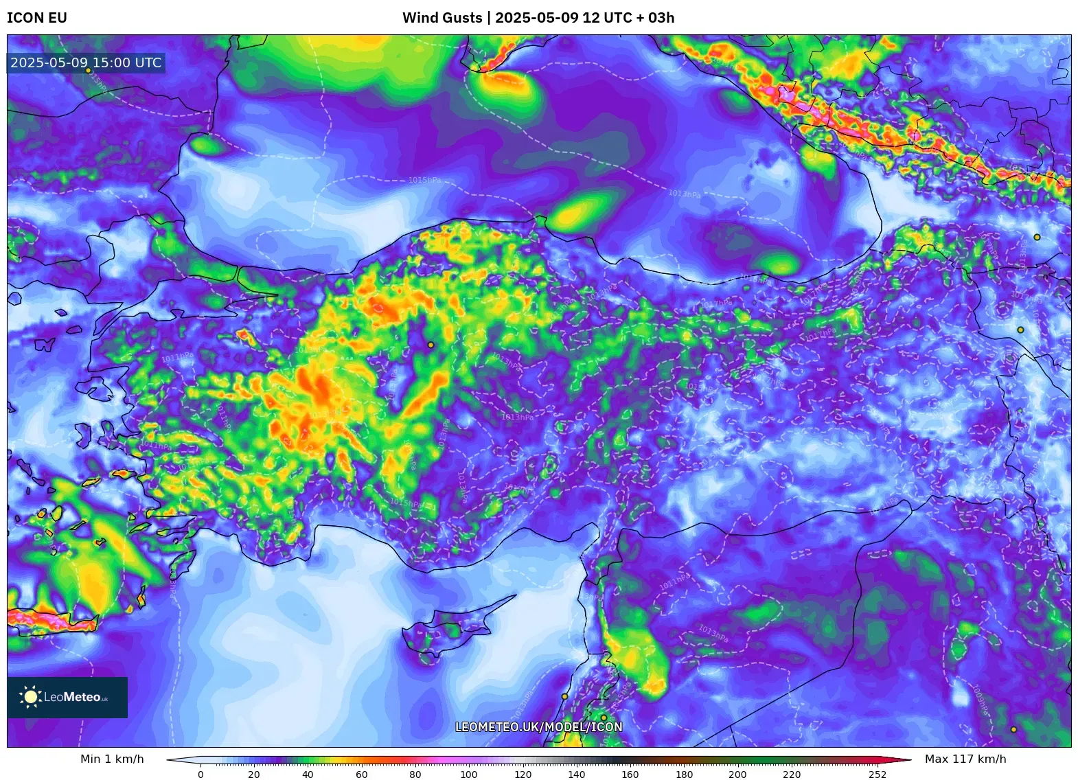 ICON - Turkey, Wind Gusts ICON - Turkey, Wind Gusts