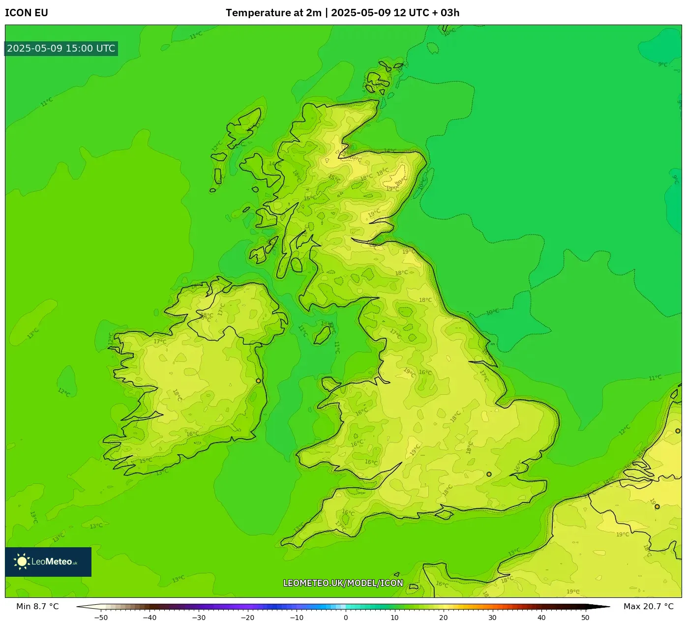 ICON - United Kingdom, Temperature at 2m ICON - United Kingdom, Temperature at 2m