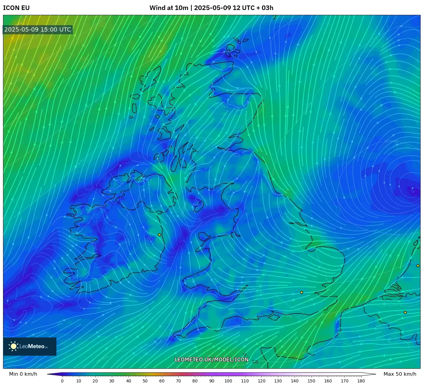 ICON - United Kingdom, Wind at 10m ICON - United Kingdom, Wind at 10m