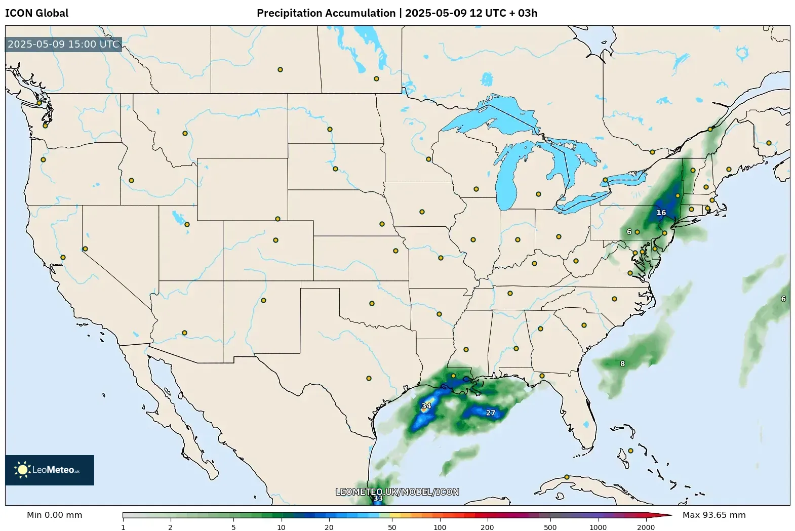 ICON - United States, Precipitation Accumulation ICON - United States, Precipitation Accumulation