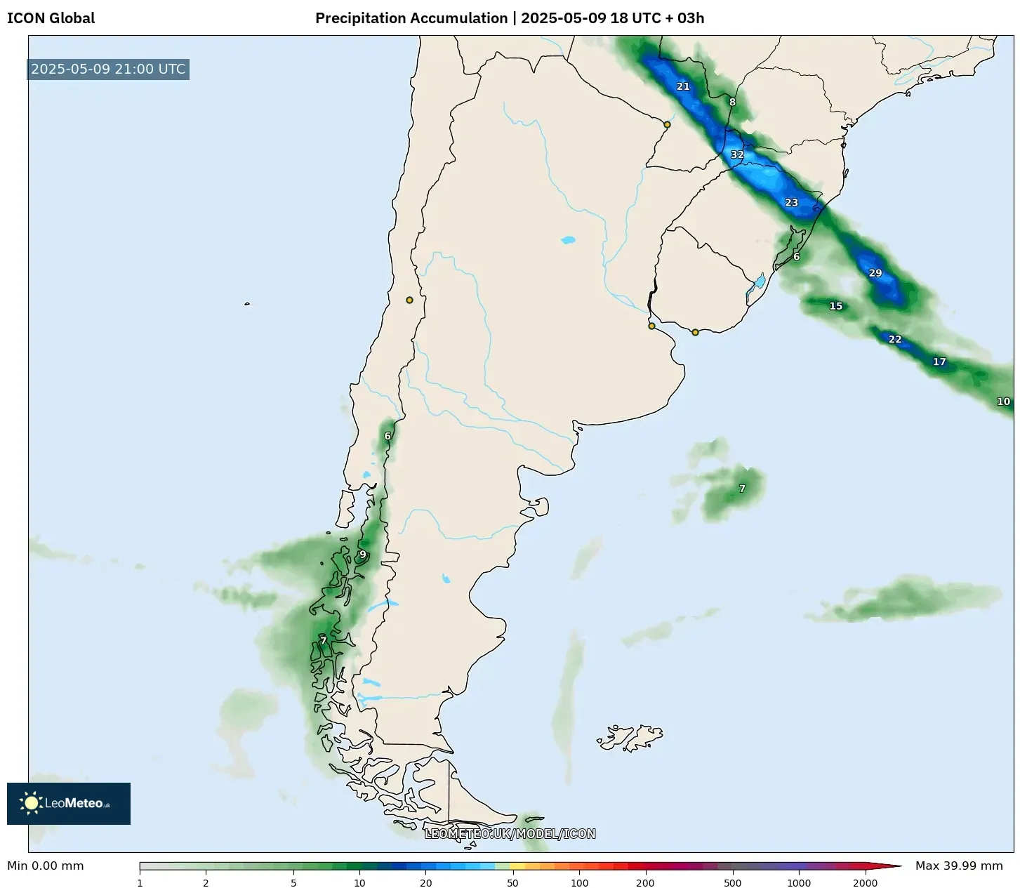 ICON - Argentina, Precipitation Accumulation ICON - Argentina, Precipitation Accumulation