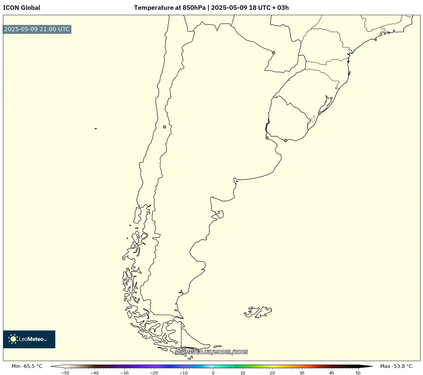 ICON - Argentina, Temperature at 850hPa ICON - Argentina, Temperature at 850hPa