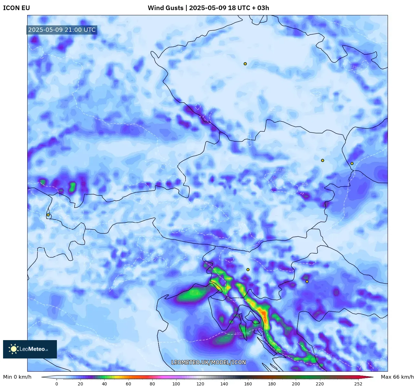 ICON - Austria, Wind Gusts ICON - Austria, Wind Gusts