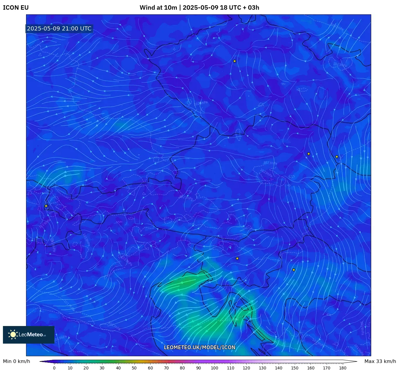 ICON - Austria, Wind at 10m ICON - Austria, Wind at 10m