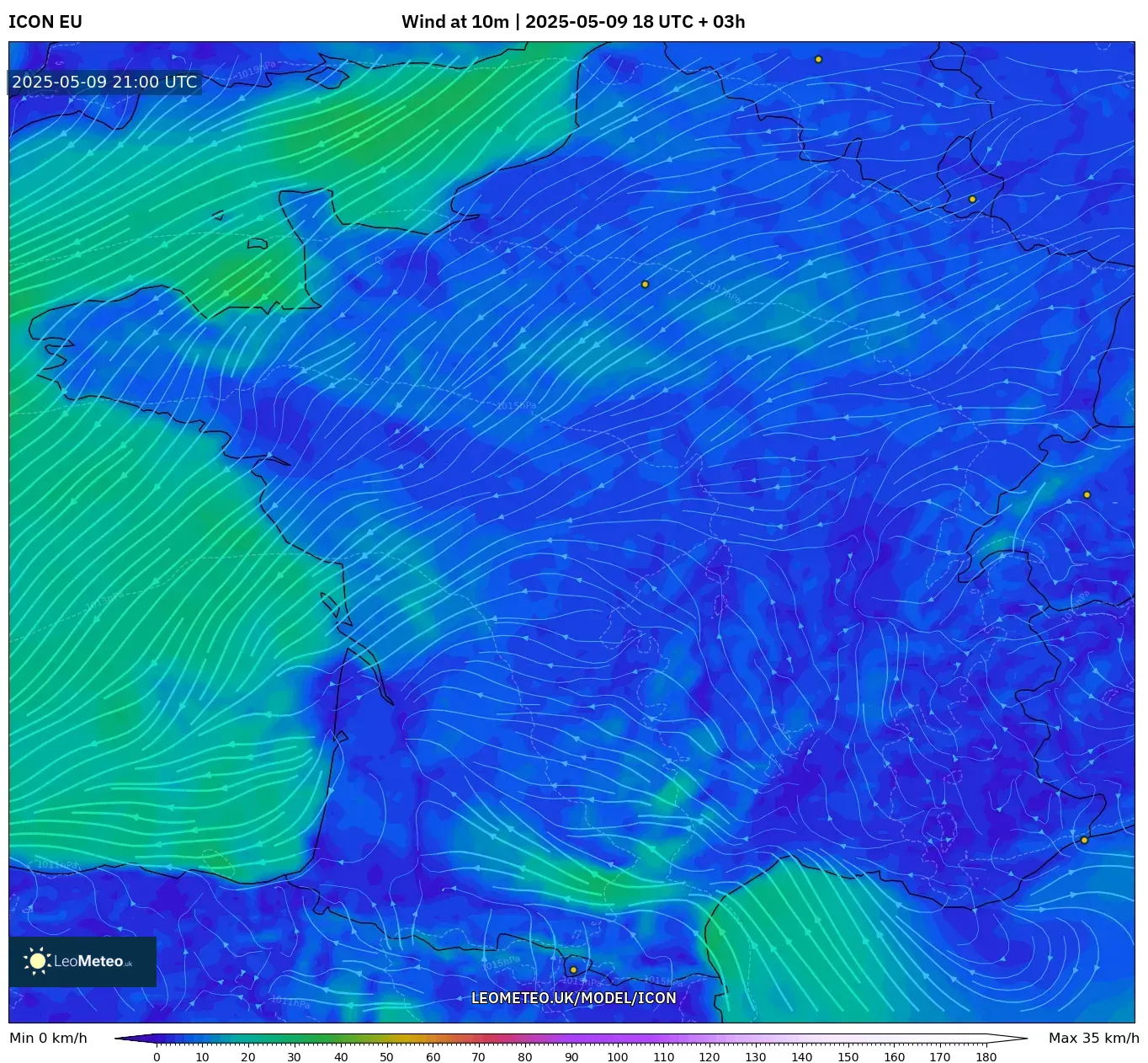 ICON - France, Wind at 10m ICON - France, Wind at 10m