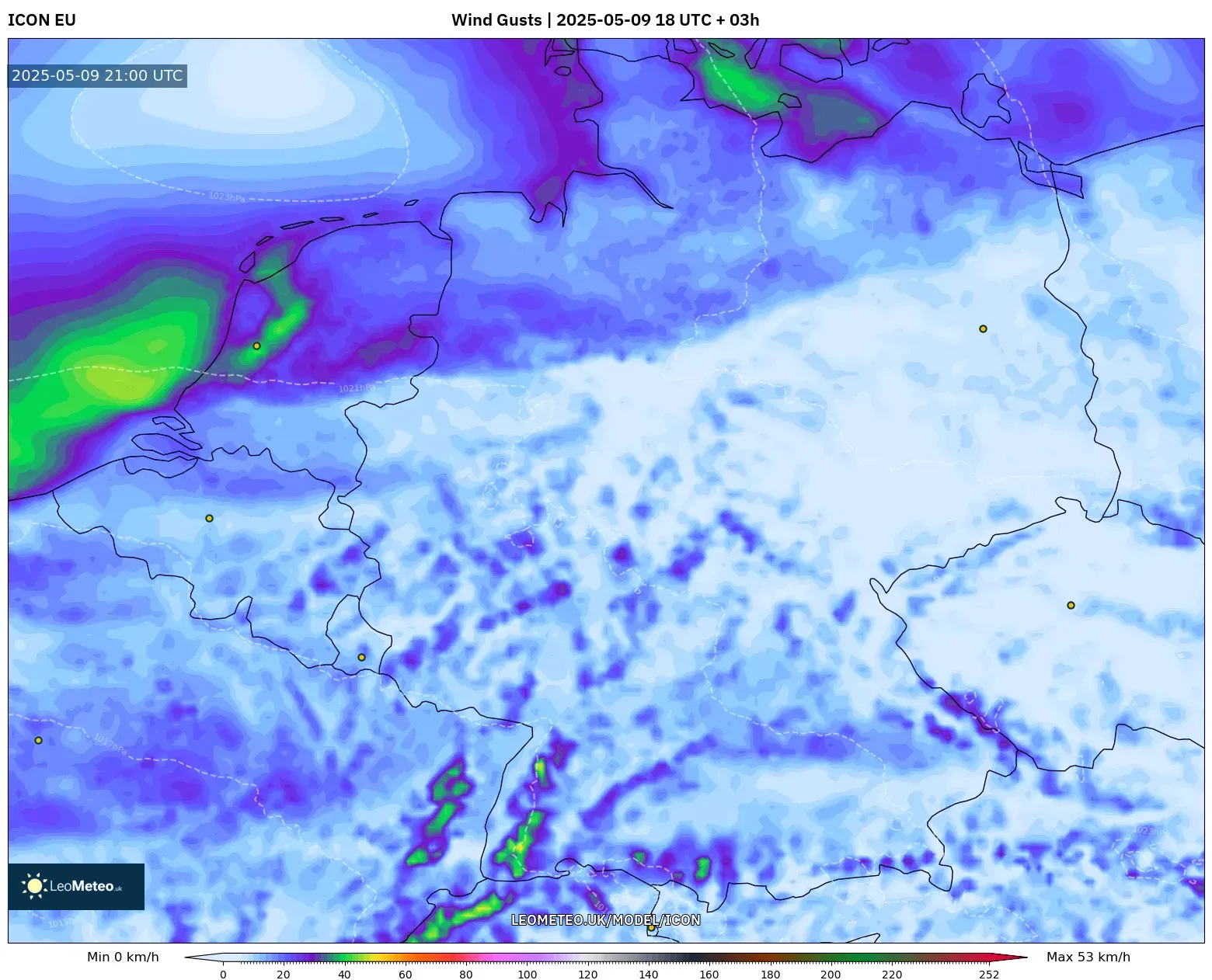 ICON - Germany, Wind Gusts ICON - Germany, Wind Gusts
