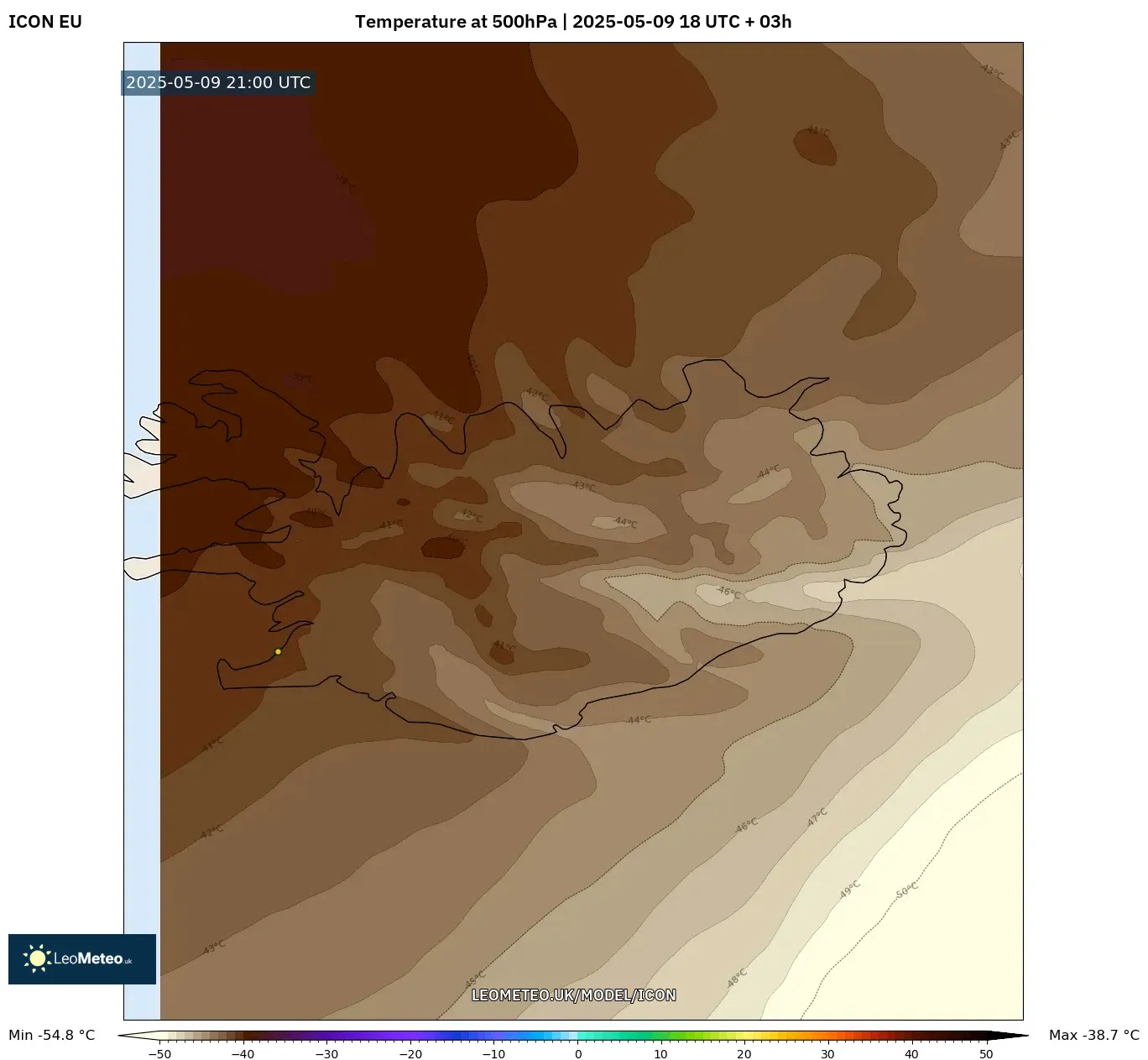 ICON - Iceland, Temperature at 500hPa ICON - Iceland, Temperature at 500hPa