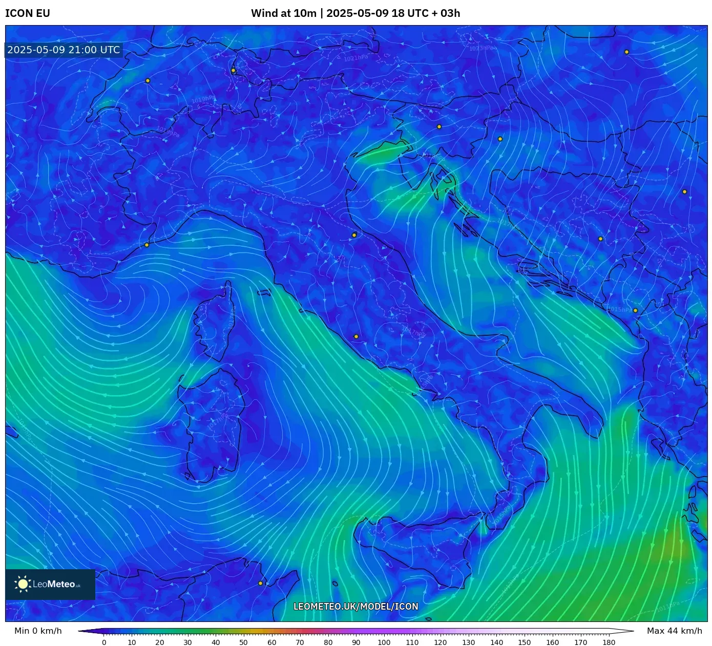 ICON - Italy, Wind at 10m ICON - Italy, Wind at 10m