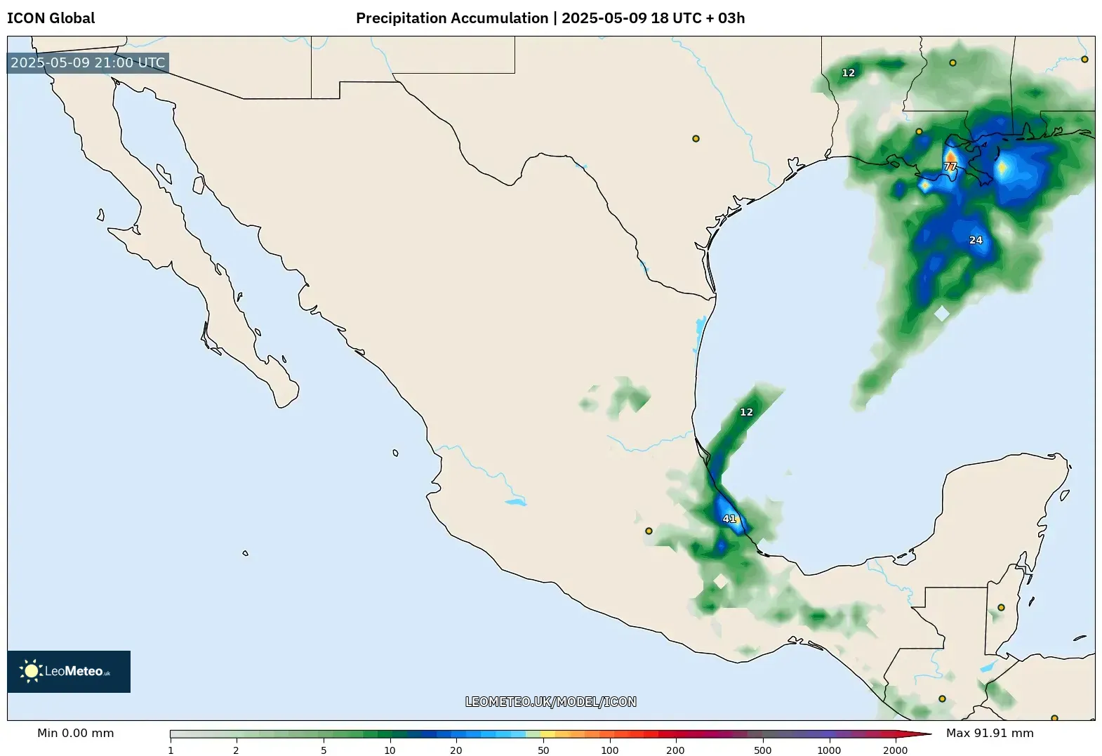 ICON - Mexico, Precipitation Accumulation ICON - Mexico, Precipitation Accumulation