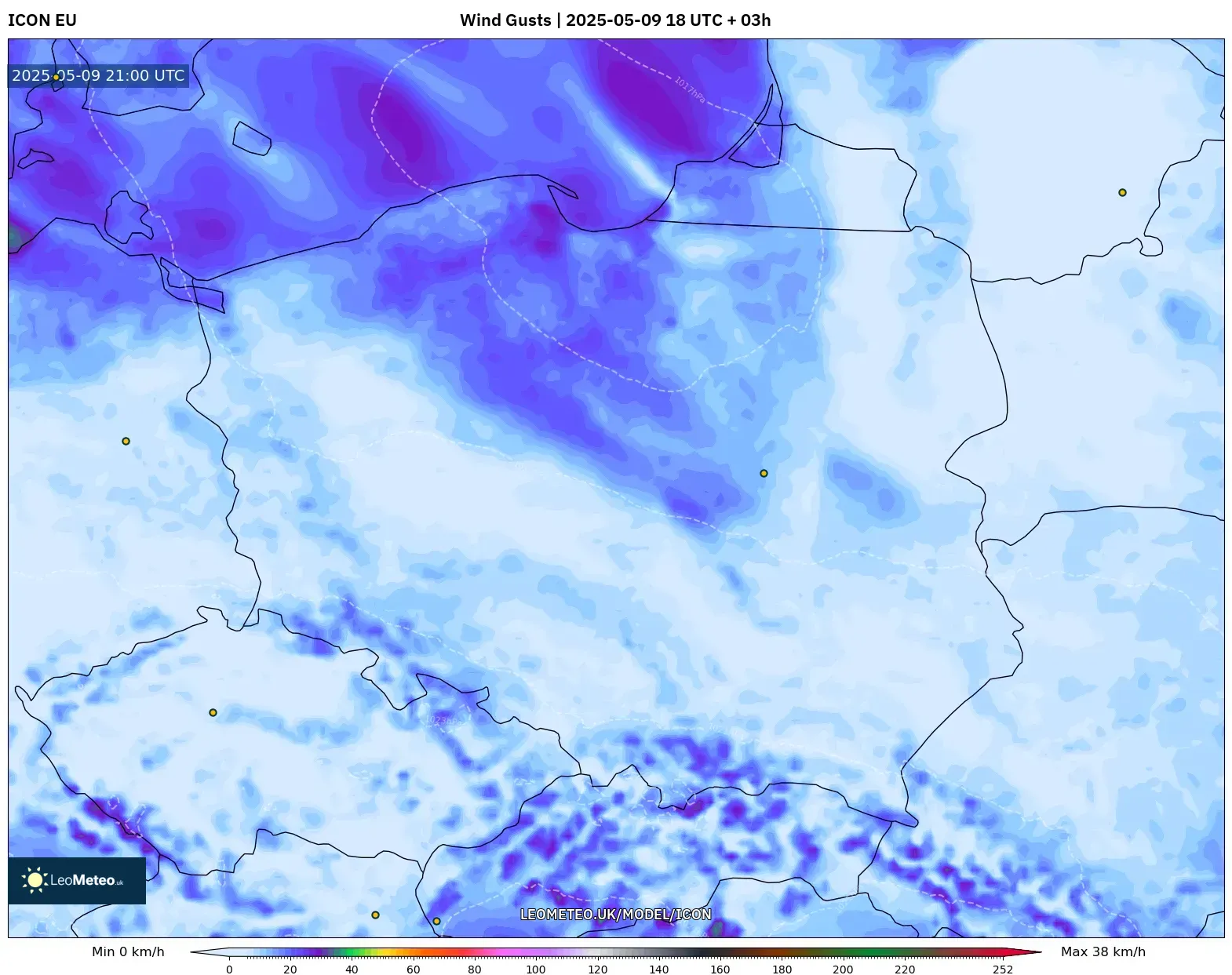 ICON - Poland, Wind Gusts ICON - Poland, Wind Gusts