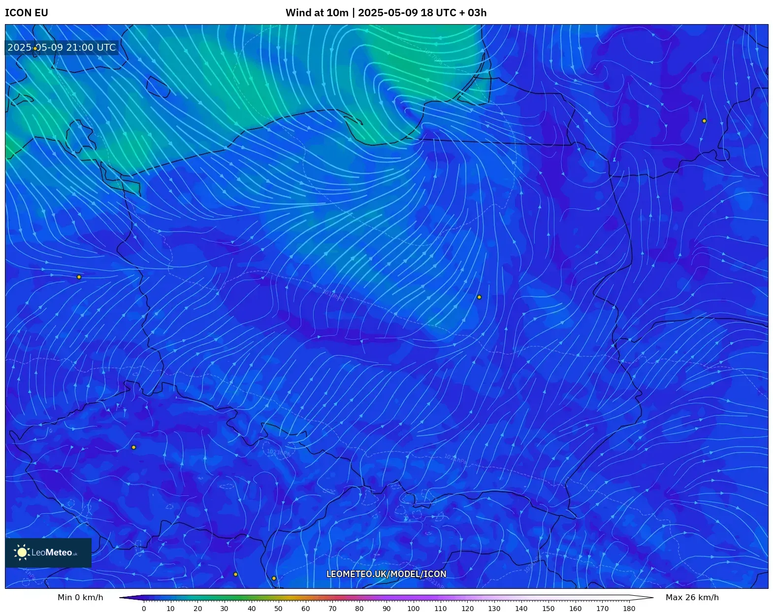 ICON - Poland, Wind at 10m ICON - Poland, Wind at 10m