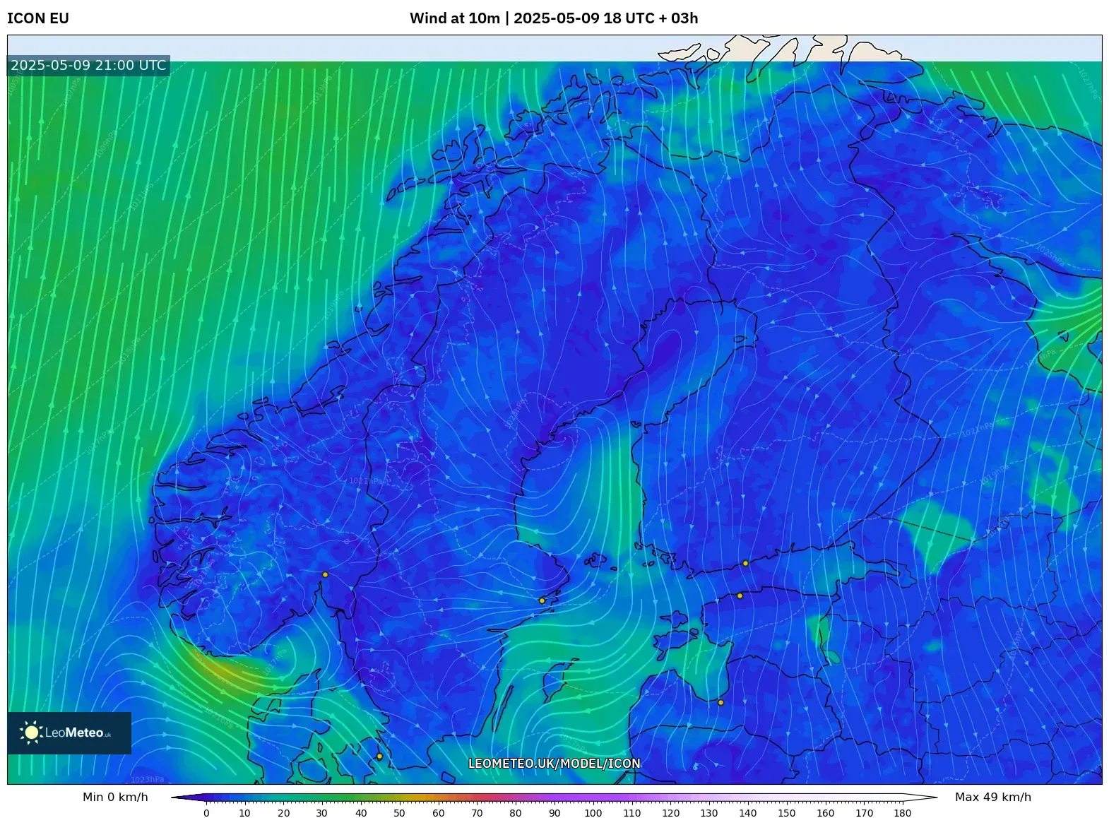 ICON - Scandinavia, Wind at 10m ICON - Scandinavia, Wind at 10m