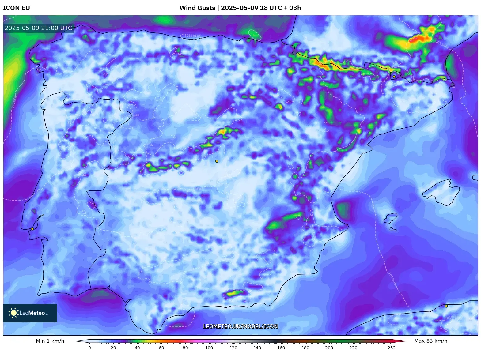 ICON - Spain, Wind Gusts ICON - Spain, Wind Gusts
