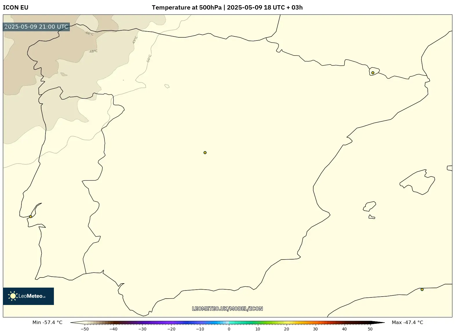ICON - Spain, Temperature at 500hPa ICON - Spain, Temperature at 500hPa