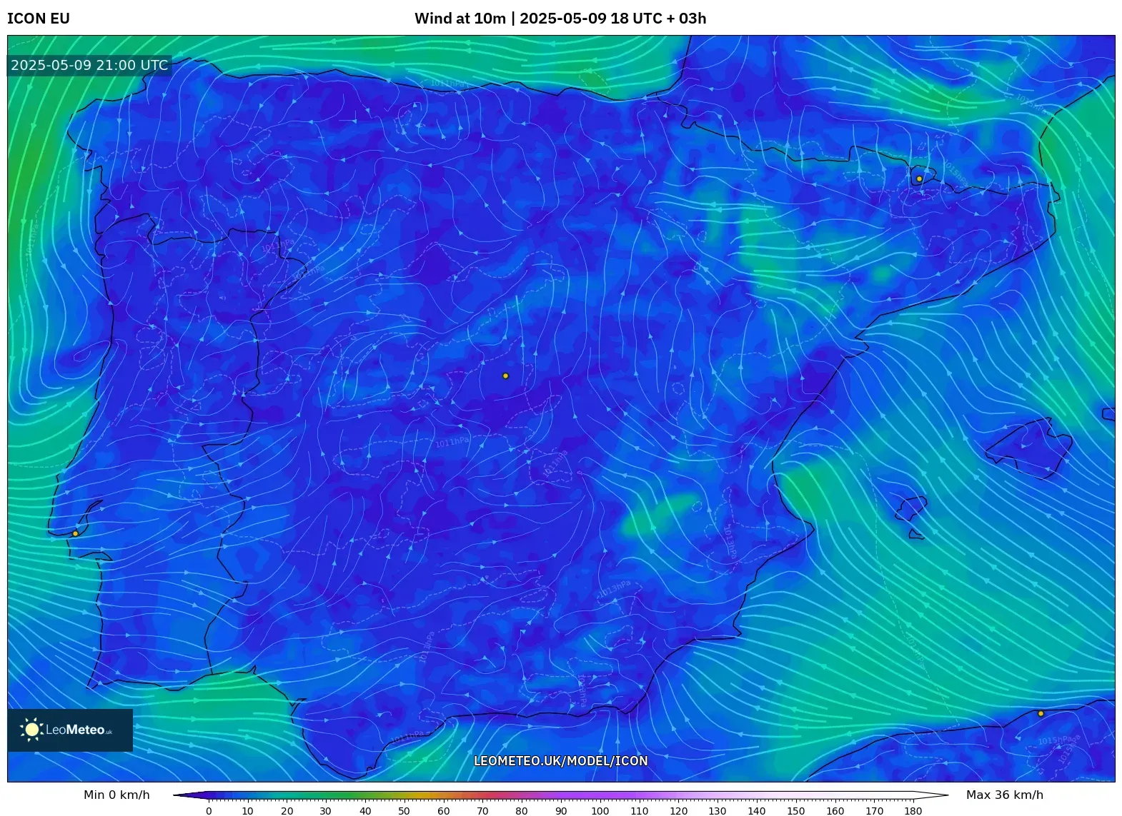 ICON - Spain, Wind at 10m ICON - Spain, Wind at 10m