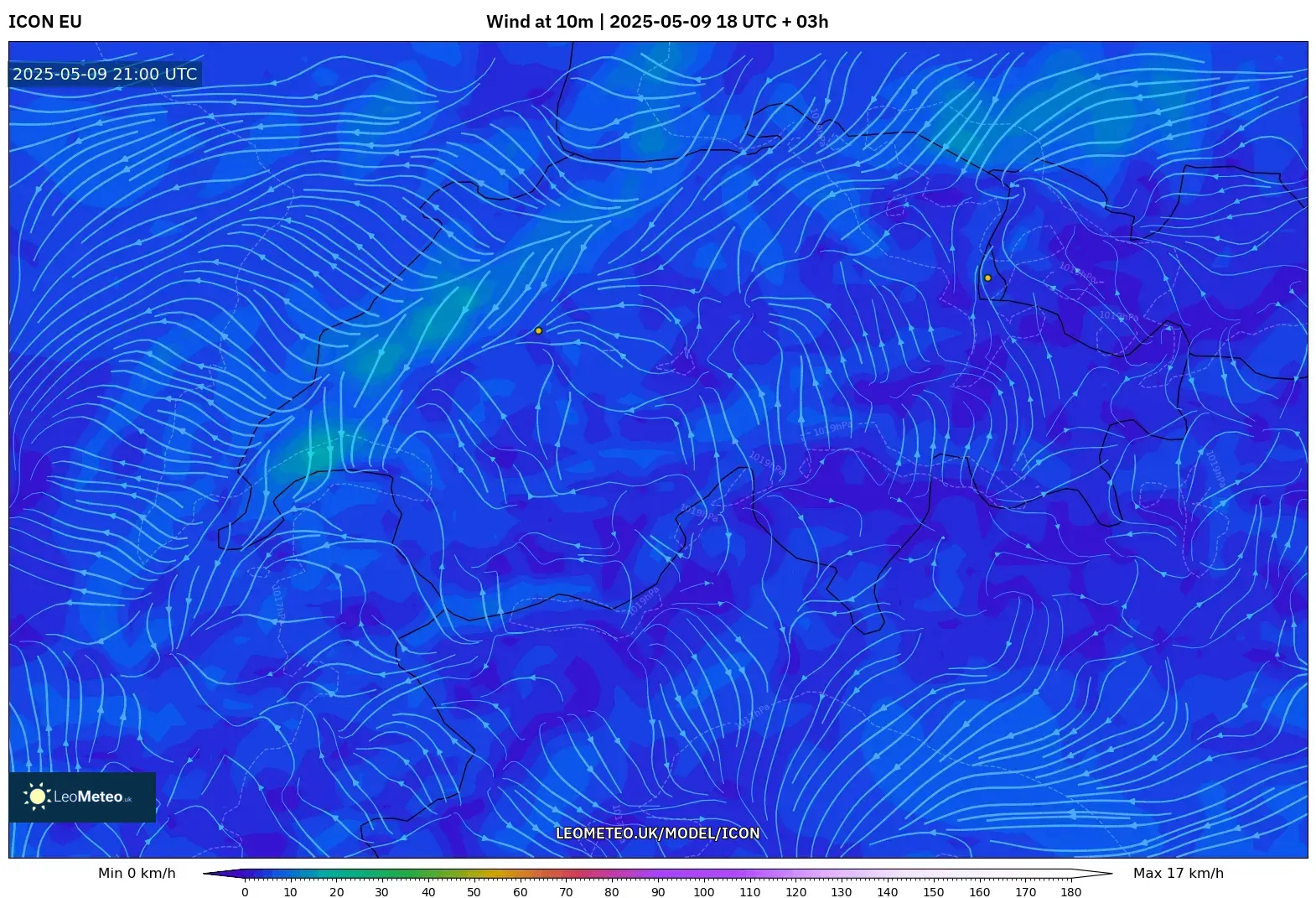 ICON - Switzerland, Wind at 10m ICON - Switzerland, Wind at 10m