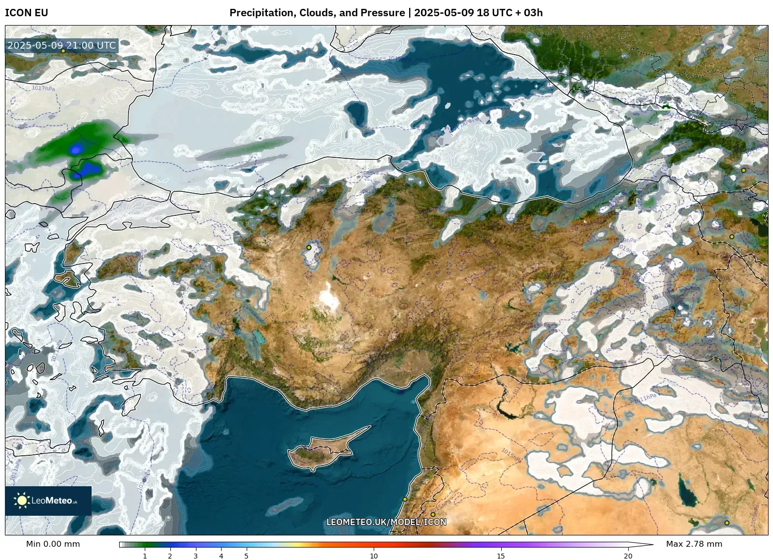 ICON - Turkey, Precipitation, Clouds, and Pressure ICON - Turkey, Precipitation, Clouds, and Pressure