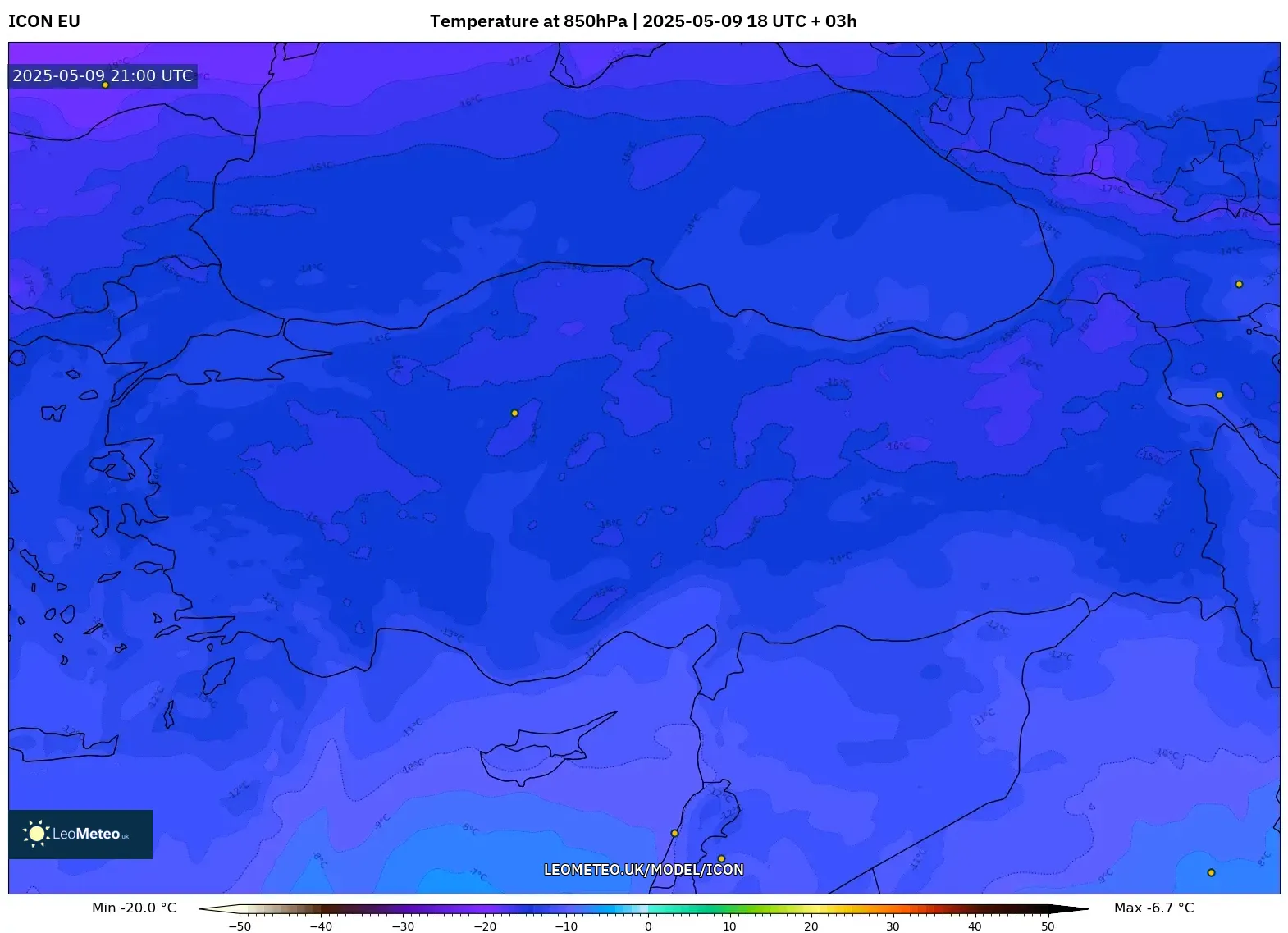 ICON - Turkey, Temperature at 850hPa ICON - Turkey, Temperature at 850hPa