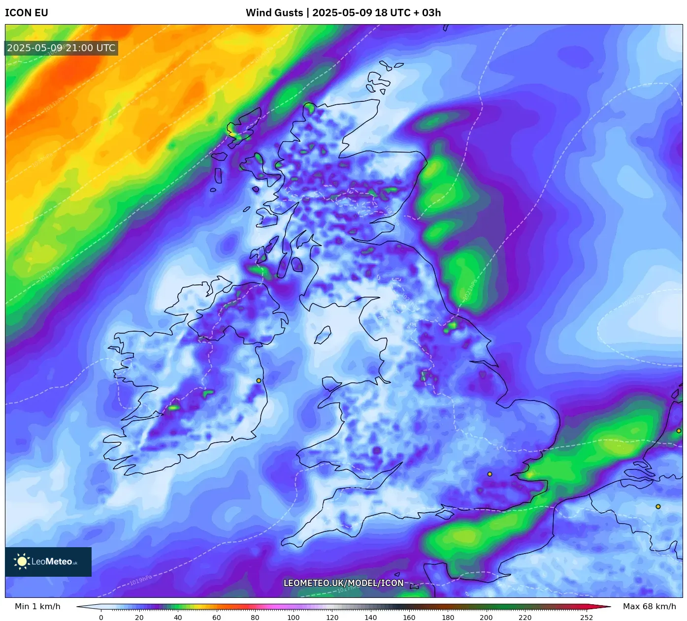 ICON - United Kingdom, Wind Gusts ICON - United Kingdom, Wind Gusts