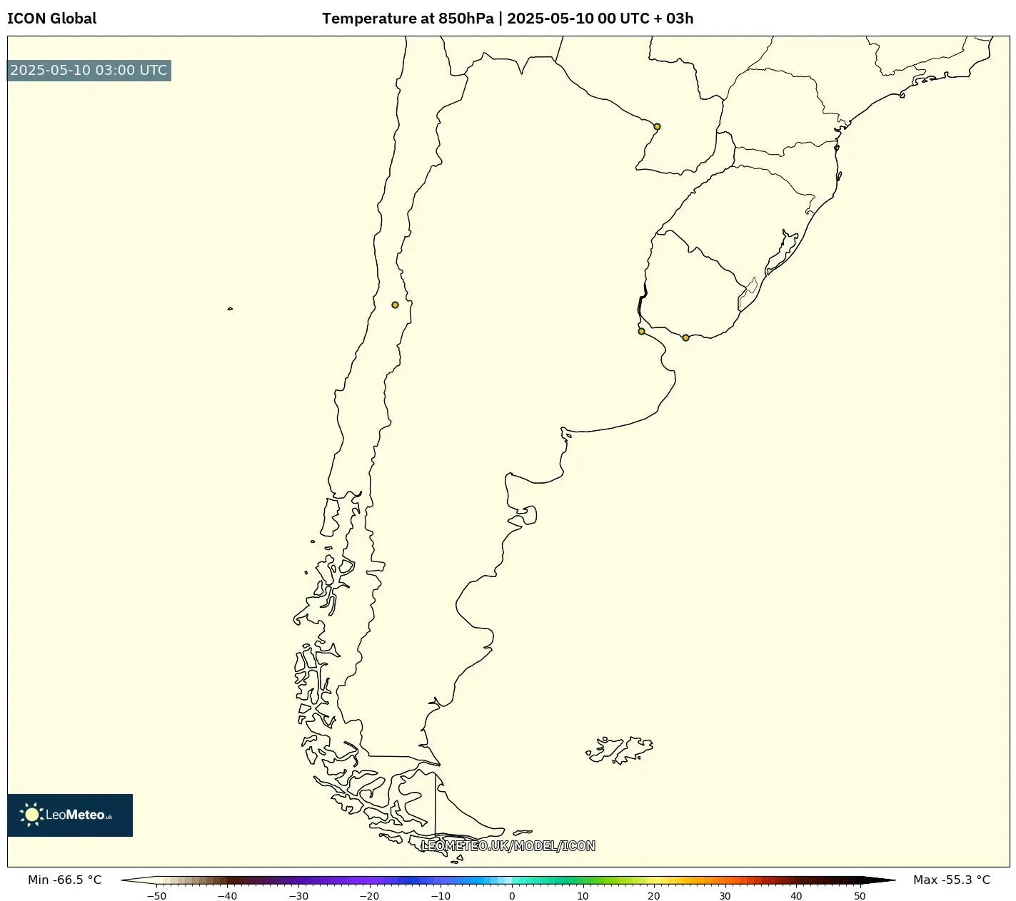 ICON - Argentina, Temperature at 850hPa ICON - Argentina, Temperature at 850hPa