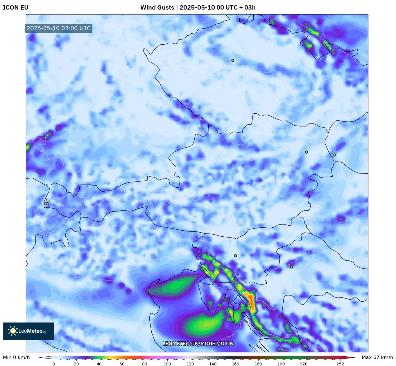 ICON - Austria, Wind Gusts ICON - Austria, Wind Gusts