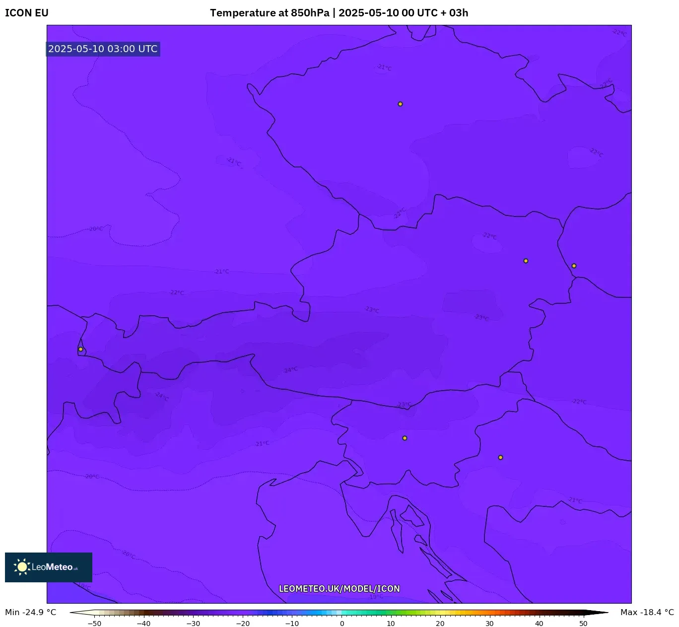 ICON - Austria, Temperature at 850hPa ICON - Austria, Temperature at 850hPa