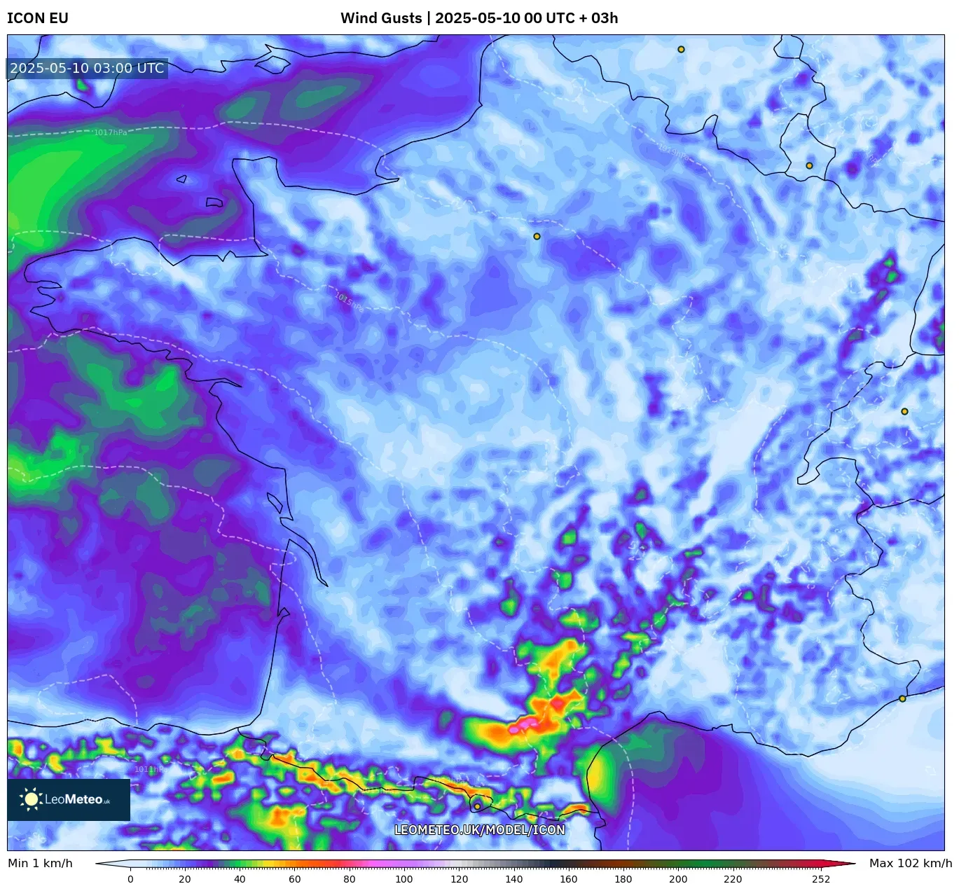 ICON - France, Wind Gusts ICON - France, Wind Gusts