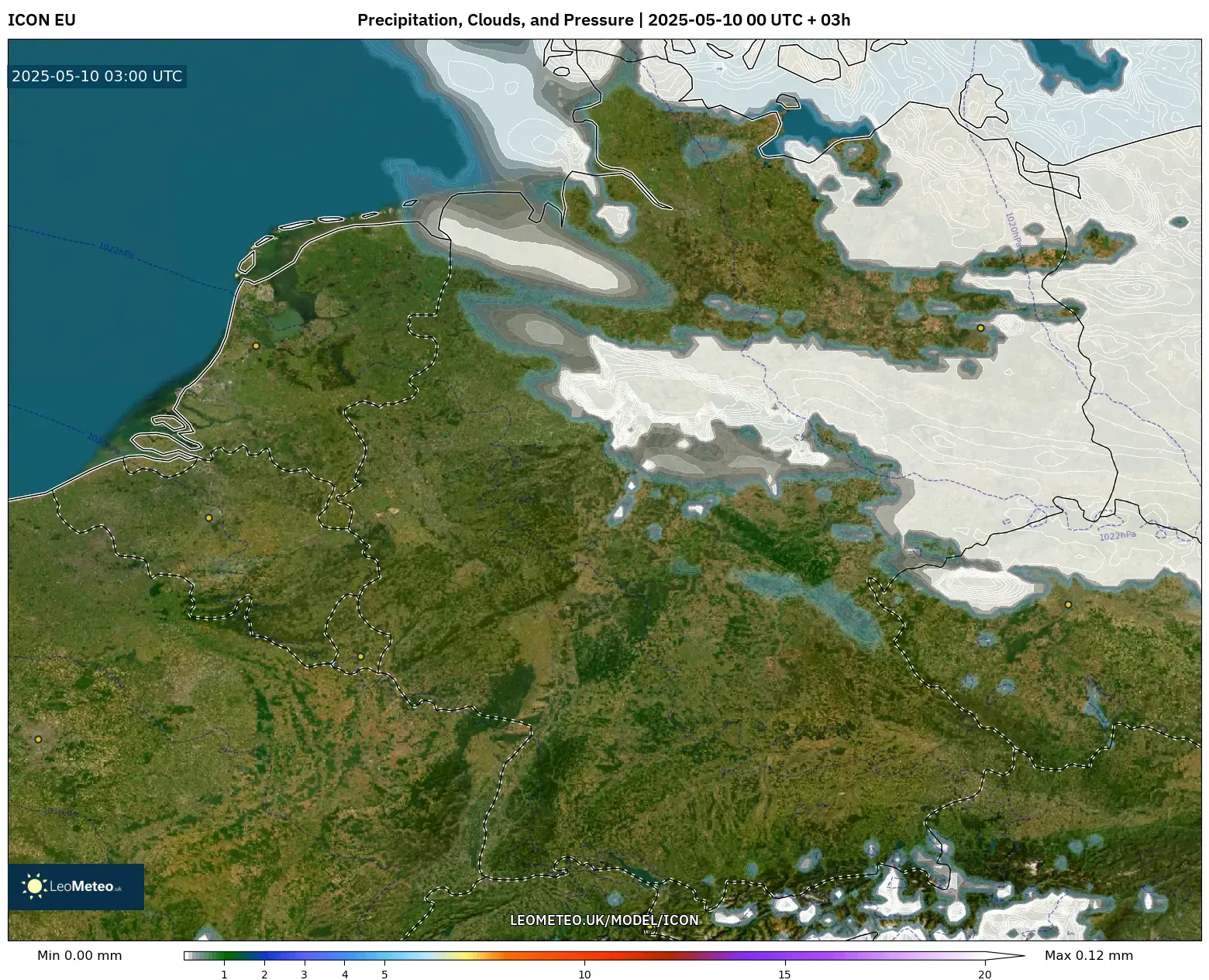 ICON - Germany, Precipitation, Clouds, and Pressure ICON - Germany, Precipitation, Clouds, and Pressure