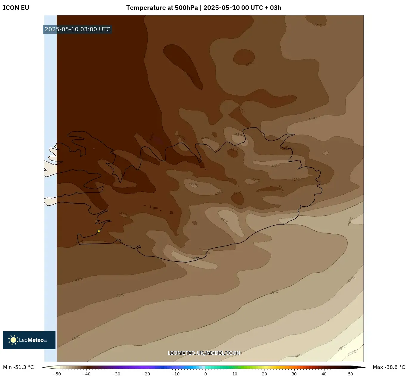 ICON - Iceland, Temperature at 500hPa ICON - Iceland, Temperature at 500hPa