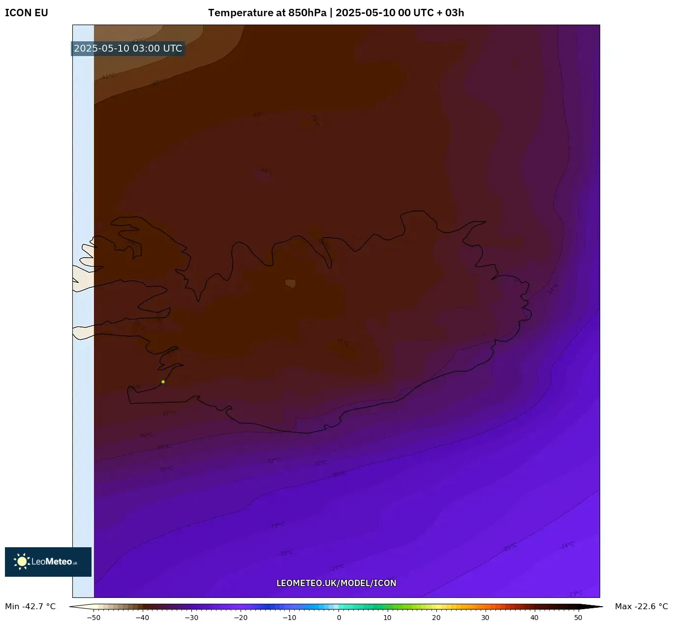 ICON - Iceland, Temperature at 850hPa ICON - Iceland, Temperature at 850hPa